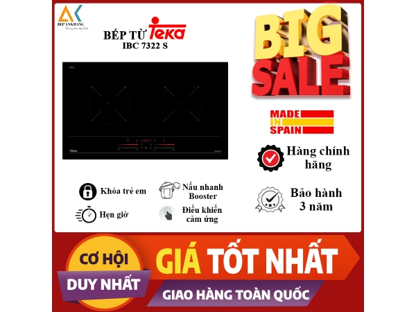 Bếp Từ 2 Vùng Nấu Teka IBC 7322S Thương Hiệu Tây Ban - Made In P.R.C